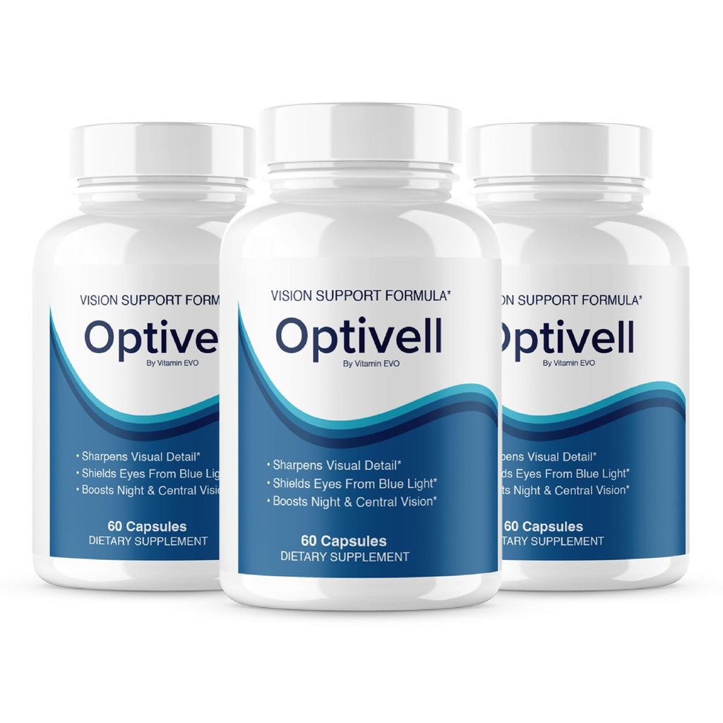 (3 Pack) Optivell Eye Vitamins, Official Optivell Advanced Vision Support Formula for Ocular Health, All Natural Ingredients Eye Health Supplement with Lutein, 3 Month Supply (180 Capsules)