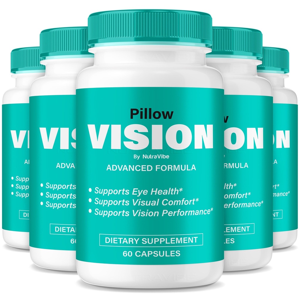 (5 Pack) Pillow Vision – Advanced Clear Eyes Formula, Pillow Vision Capsules with Natural Ingredients | PillowVision Eye Care, 150 Day Supply for Healthy Vision & Eyesight, Easy-to-Take (300 Capsules)
