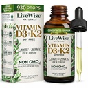 Vitamine D3 avec gouttes liquides K2, toutes naturelles, non-OGM, 1208iu D3 et 25mcg K2 (mk7) par service, supportez vos os, système immunitaire et niveaux d'énergie, avec ou sans huile de menthe poivrée