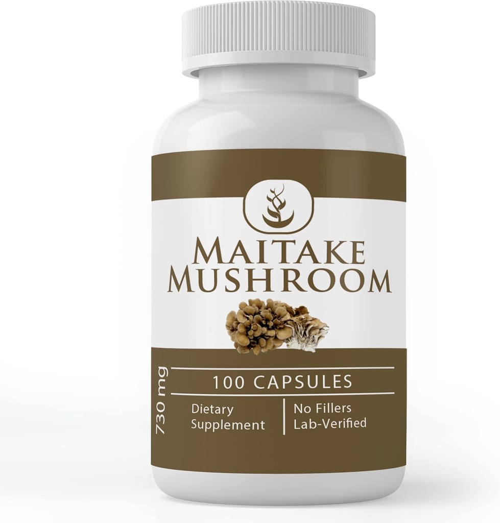 Ingrédients originaux purs Extrait de champignons maitake, (100 capsules) Toujours pur, aucun additif ou remplissage, laboratoire vérifié