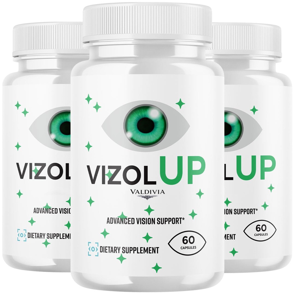 Valdivia (3 Pack) VizolUp Vision Support Capsules, Official VizolUp Eye Health Supplement - Maximum Strength, All Natural Visual Wellness & Crystal Clear View, Premium VizolUp Reviews (180 Capsules)