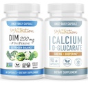 Calcium D-Glucarate avec 200 mg de supplément DIM pour l'équilibre œstrogène amélioré pour les femmes