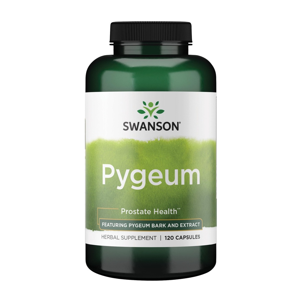 Swanson Pygeum - Supplément à base de plantes de 400mg pour la santé de la prostate masculine - soutient la santé de la peau et du trac urinaire - 120 capsules