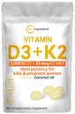 Micro-ingrédients Vitamine D3 1 000 UI + K2 MK-7 25 mcg, 300 Softgels (en anglais seulement) Huile de coco vierge (en anglais seulement)