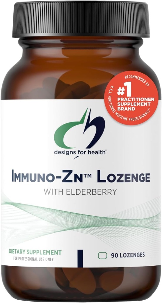 Conceptions pour la santé Immuno-Zn Lozenge - 25mg Zinc + Elderberry Dissolve rapidement les comprimés, supplément de soutien immunitaire - Delicious Natural Berry Flavor (90 Lozenges)