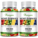 Hemp Gummies 2 Packs - High Potency Pure Organic Supplement - with Natural Hemp Oil Extract Gummy Edibles Vegan, Non-GMO for Sleep,Pain,Anxiety