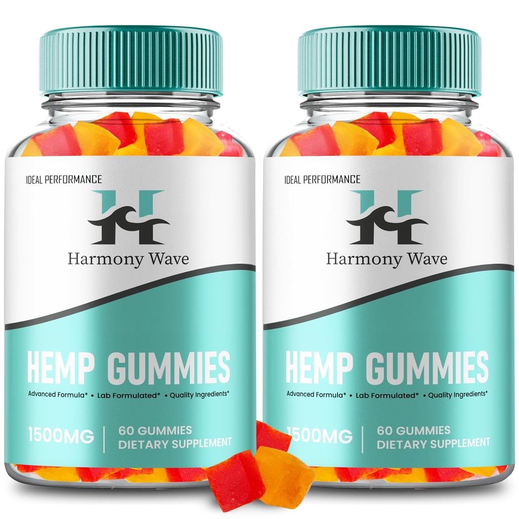 Harmony Wave Gummies - Official Harmony Wave Supplement Hemp Gummys - Maximum Strength, All Natural Support for Overall Health and Wellness Support, Advanced HarmonyWave Gummy Reviews (2 Pack)