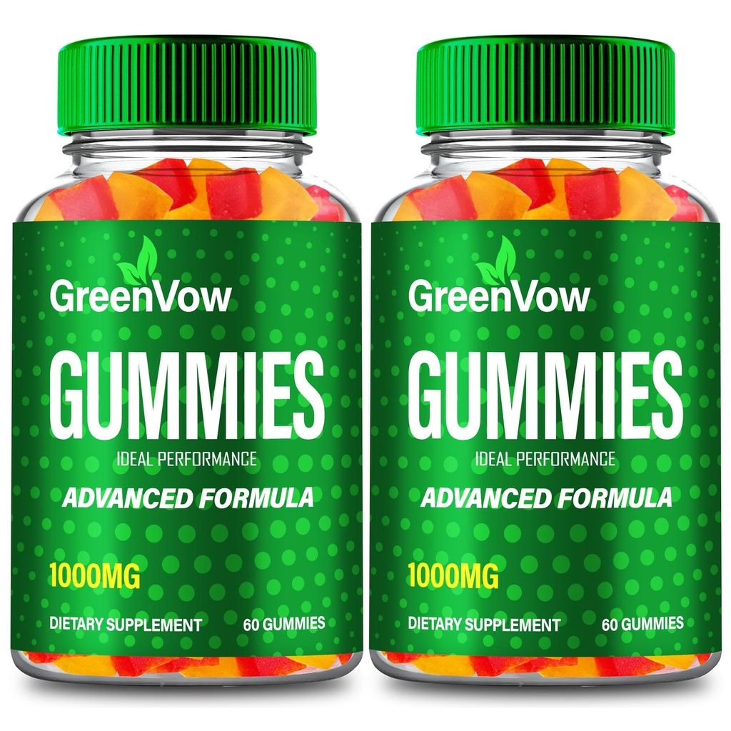 GreenVow Hemp Gummies - Official GreenVow Supplement Hemp Gummys - Maximum Strength, All Natural Support for Overall Health and Wellness Support, Green Vow Health Gummy Reviews (2 Pack)