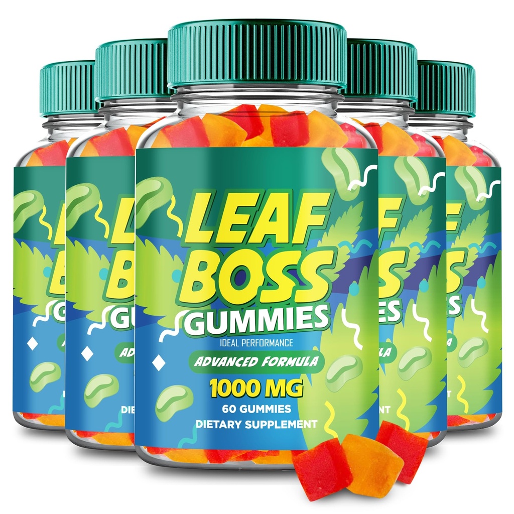 Leaf Boss Hemp Gummies - Official LeafBoss Supplement Hemp Gummys - Maximum Strength, All Natural Support for Overall Health and Wellness Support, Advanced Leaf Boss Gummy Reviews (5 Pack)