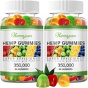 Hemp Gummies 2 Packs - for Sleep, Pain, Anxiety Relief - Extra Strength High Potency Pure Organic Supplement - with Natural Hemp Oil Extract Edible Gummy Vegan, Non-GMO