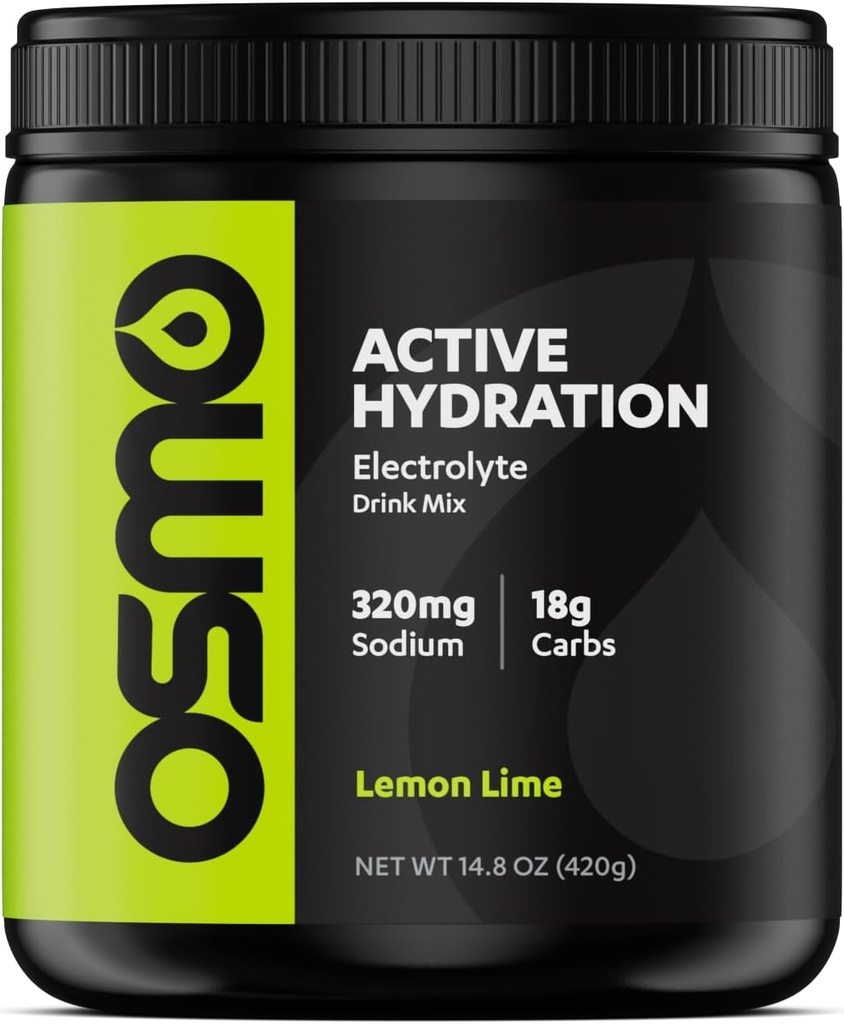 Poudre d'électrolyte d'hydratation active Osmo (20 portions) - Comprend le sodium, le magnésium, le potassium, les glucides et les vitamines, le sucre de canne - Tous les ingrédients naturels, l'hydratation plus rapide 3X, stimule la puissance et l'endurance