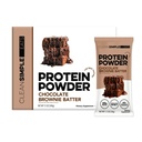 Clean Simple Eats Whey Isolate Protein Powder, Brownie Batter, Naturally Sweetened, Zero Added Sugar, 20g 100% Grass Fed Protein Powder with Digestive Enzymes, Gluten Free, Non GMO, 10 Stick Packs