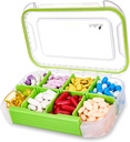 Fullicon Large Pill Organizer with 8 Compartments, Moisture Proof Travel Pill Box with Removable Divider, Daily Pill Container with Lables, Pill Case for Vitamin, Fish Oil, Supplement (Clear Green)