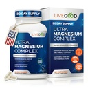 LiveGood™ Ultra Magnesium Complex, Organic Magnesium Glycinate and Gluconate for Muscle Recovery, Nerve Support & Relief – High Absorption Supplement, Vegan, Non-GMO, Made in USA, 60 Capsules