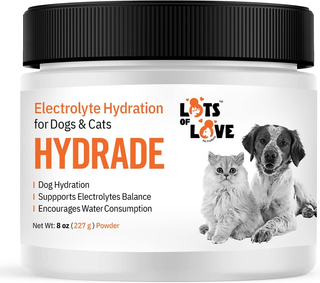Poudre HydrADE - Electrolytes pour déshydratation des chiens et des chats - Hydration pour chiens et chats - Lots de produits pour animaux familiers (8 Oz)