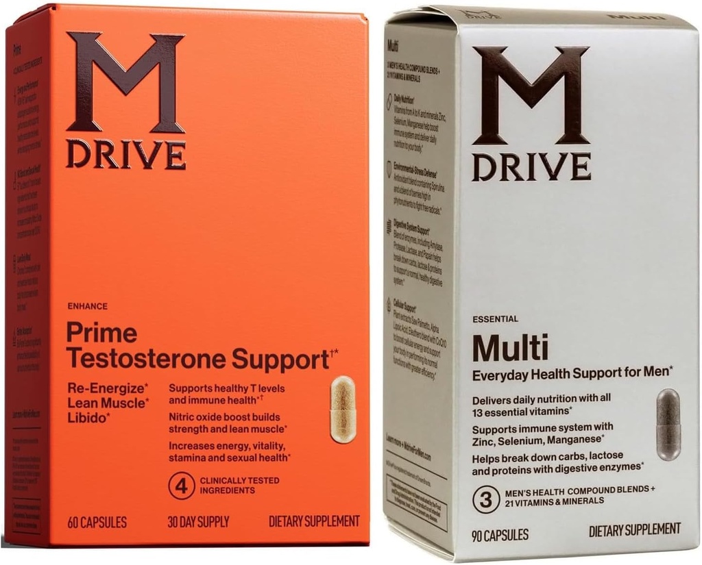 Mdrive Prime Testostérone Booster + Multivitamine masculine