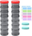 2 Pack 7 Day Pill Organizer Case Stackable Weekly Suppléments Vitamines Pills Holder Dispenser Grand Translucide Noir avec Couvercle Extra
