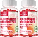 Nutravita Glucosamine Chondroitin Gummies with MSM & Elderberry Extra Strength - Joint Support, Antioxidant Immune Support Supplement for Adults, Men & Women.120 Strawberry Chews