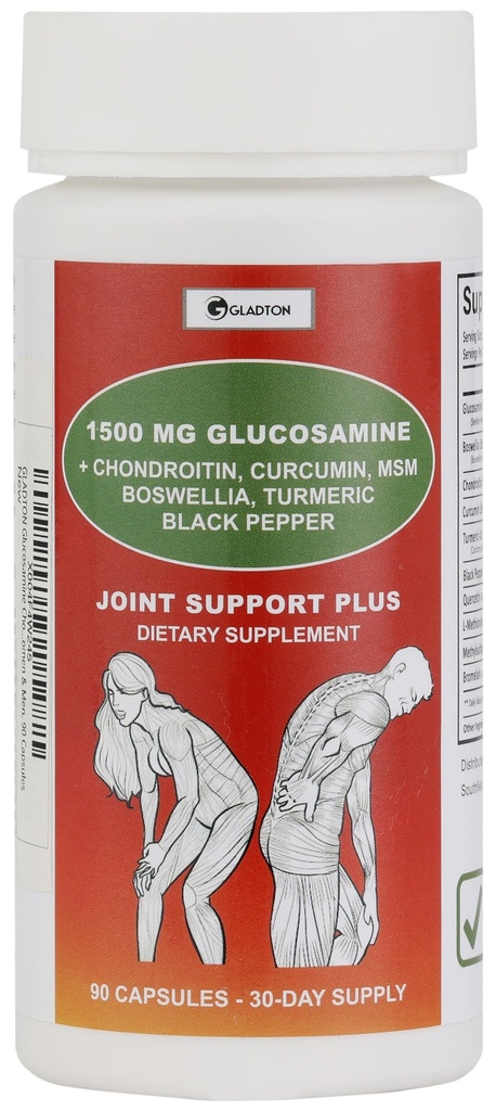 Glucosamine Chondroïtine MSM Curcumin Turmeric Boswellia - Supplément de soutien pour la flexibilité de la main du genou dos ossé, mobilité. Supplément de santé conjoint pour les femmes et les hommes. 90 Capsules