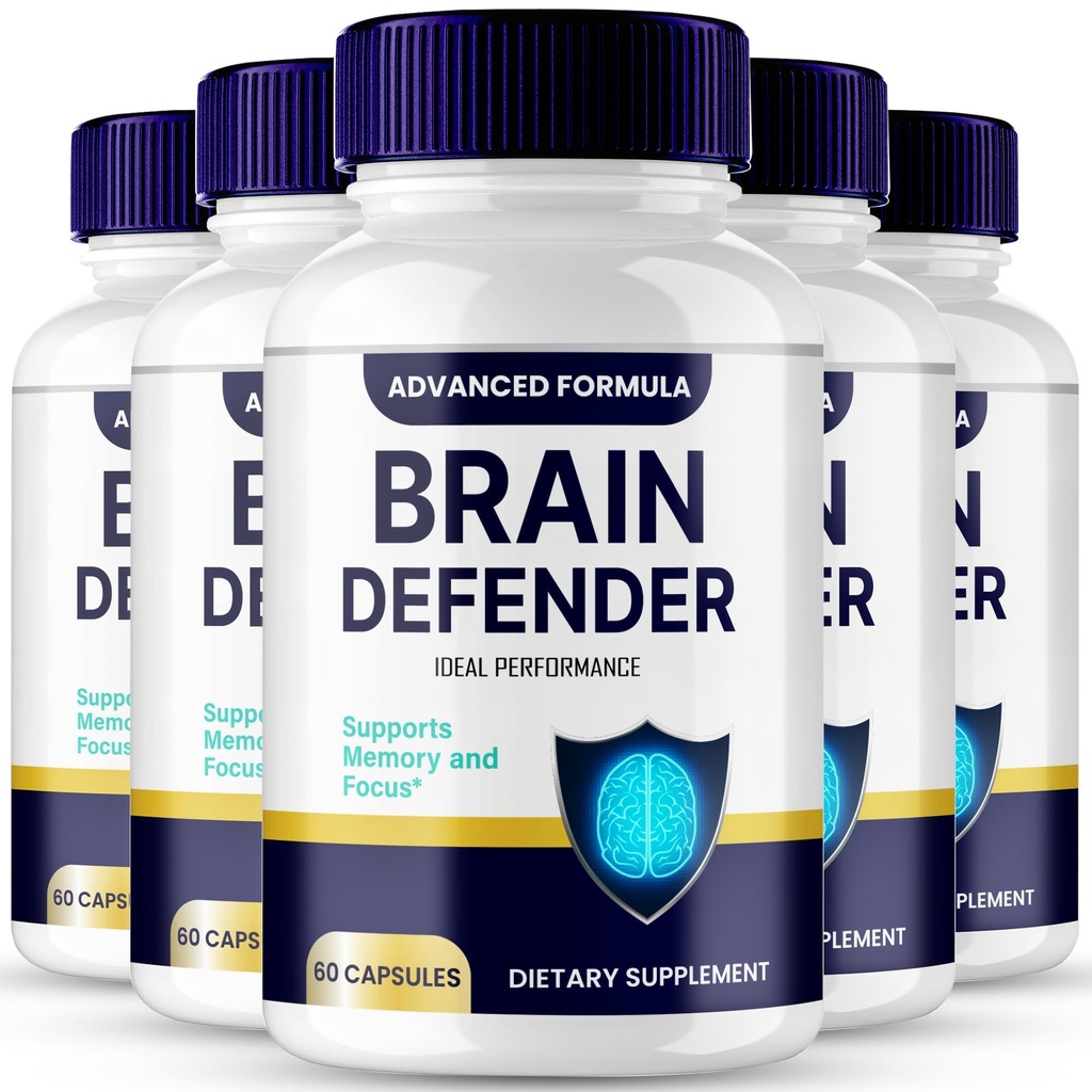 Brain Defender Supplement, Brain Defender Brain and Memory Support Pills, BrainDefender Capsules, Advanced Nootropic Pills for Brain Health Support, All Natural Cognitive Health Reviews (5 Pack)