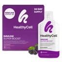 Supplément liquide quotidien Healthycell Imune Super Boost - Supplément de soutien immunitaire pour les adultes avec Echinacea, Elderberry, Vitamine C, Vitamine D, Calcium et zinc - 30 Gel Packs