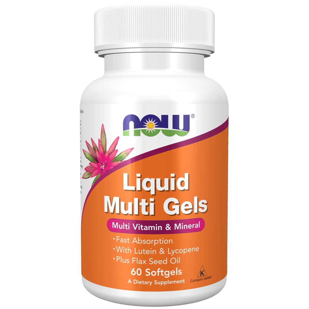 MAINTENANT des compléments alimentaires, des gels liquides multiples avec lutéine et lycopène, plus huile de graines de lin, 60 softgels