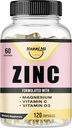 Zinc, Zinc 100mg, Magnesium Glycinate 150mg, Vitamin D3 5000 IU, Vitamin C 500mg Per Serving, Immune Support, Immune Booster, Antioxidant Support