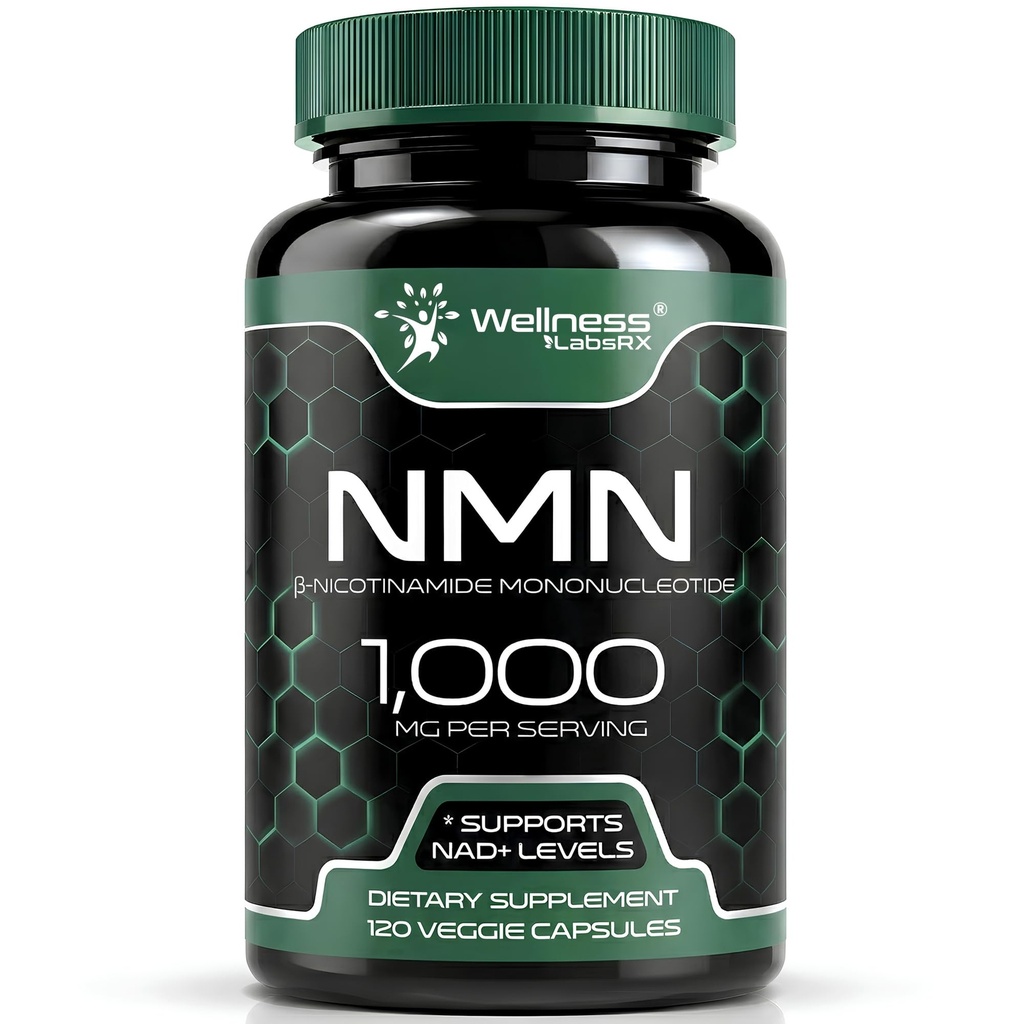 NMN Supplement 1000mg Pure Organic Nicotinamide Mononucleotide - NMN NAD Supplement for Anti-Aging, Longevity, Cellular, and Energy Supplements – Suitable for Women and Men Energy Support - 120 Count