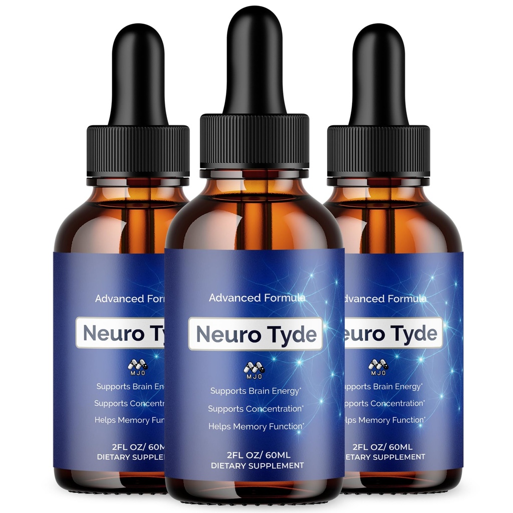 (3 Pack) Neuro Tyde Drops, Official NeuroTyde Memory and Focus Support Supplement, Advanced Overall Health and Wellness Vitamin with Maximum Strength Ingredients Supporting Brain Health (90 Servings)