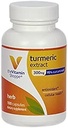 L'extrait de curcuma de Vitamine Shoppe 300mg, plante normalisée qui soutient la santé cellulaire et fournit des avantages antioxydants avec 95% Curcumine et 65mg de calcium (100 Capsules)