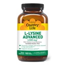 Country Life L-Lysine 1500mg Capsules avec Vitamine D & Elderberry – Soutien immunitaire avancé et renouvellement du collagène – Certifié sans gluten et végétalien – 180 Capsules