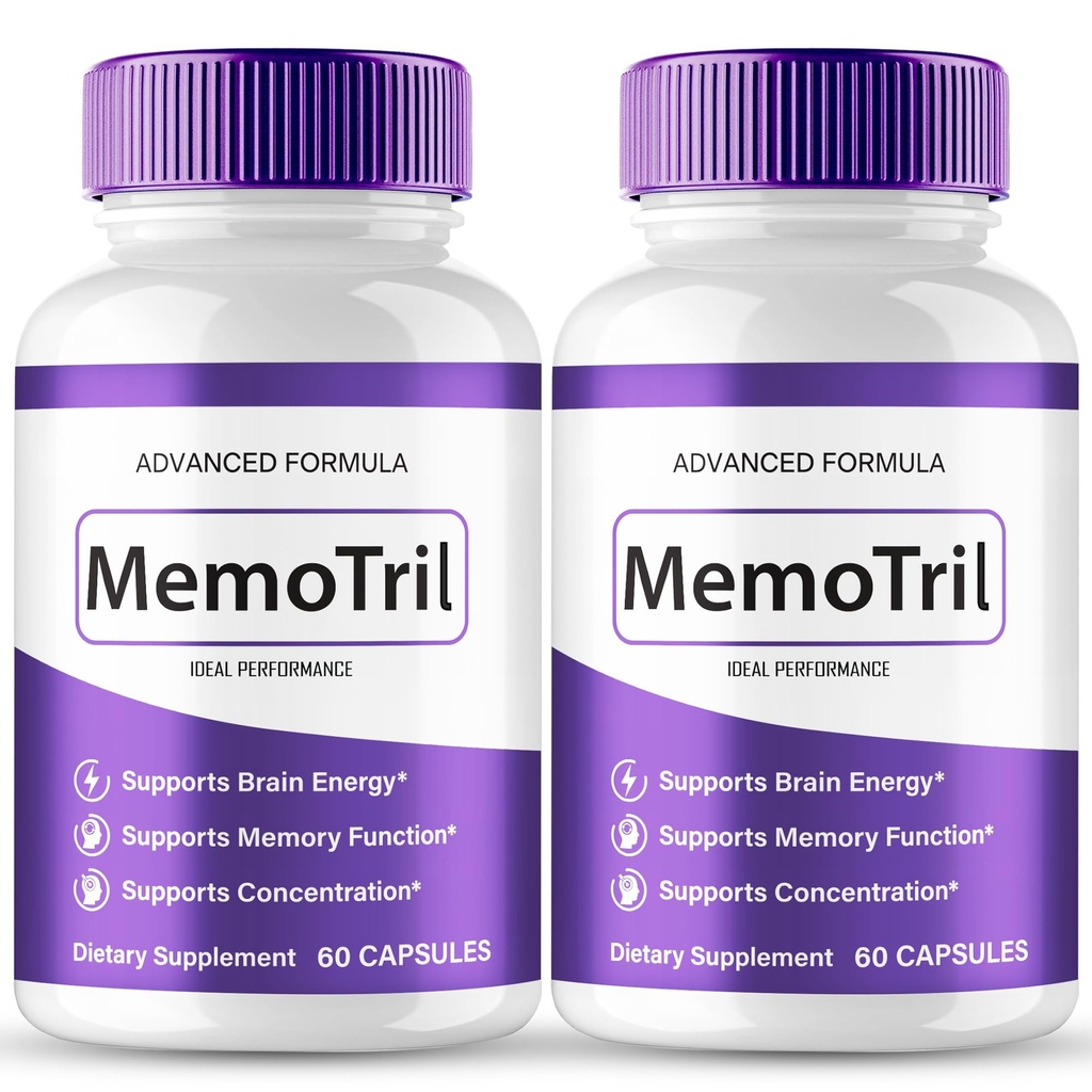 MemoTril Capsulas, Memo Tril Memory Capsules, Official Supplement for Brain Health Support - Maximum Strength, Advanced Formula Nootropic Pills, All Natural Memo Tril Capsules Reviews (2 Pack)