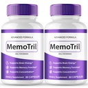 MemoTril Capsulas, Memo Tril Memory Capsules, Official Supplement for Brain Health Support - Maximum Strength, Advanced Formula Nootropic Pills, All Natural Memo Tril Capsules Reviews (2 Pack)