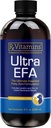 Rx Vitamines Ultra EFA Omega 3 Huile de poisson pour chiens et chats - Promotion de la santé du coeur, du cerveau et des articulations avec la vitamine E, la biotine et le zinc - Huile de poisson liquide pour le soulagement des démangeaisons, le défrichage des chiens, la santé du manteau - 8 oz