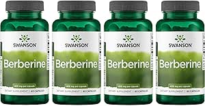 Swanson Berberine Supplément - 400 mg Chaque, 60 Capsules - Berberine HCl avec le soutien général du bien-être (4 Pack)