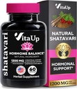 Shatavari Capsules pour Femmes 1200mg - Supplément Racine Shatavari pour le soutien hormonal normal, la ménopause et le bien-être menstruel - 60 Capsules Vegan
