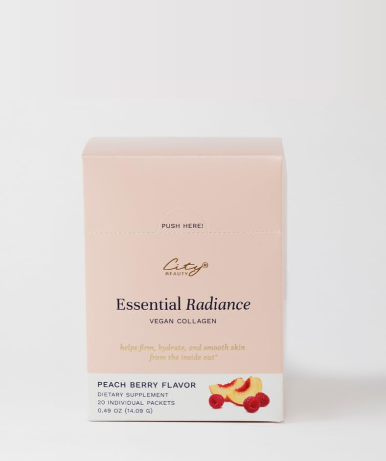 City Beauty Essential Radiance Collagen Boosting Blend - Vegan Dietary Supplement - Supports Collagen Production - Solution for Skin, Hair, and Nails - Anti-Aging Beauty Supplement