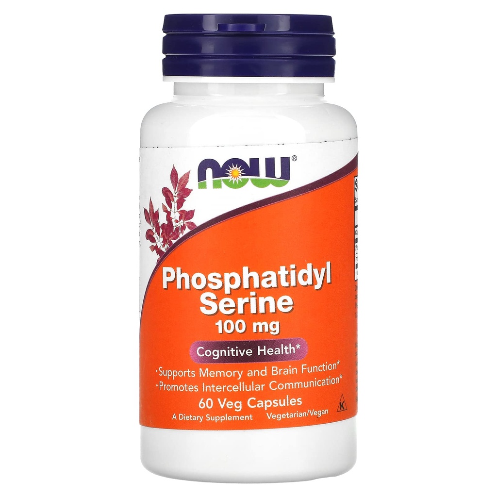 MAINTENANT Aliments suppléments, Phosphatidyl Serine 100 mg avec le composé phospholipide dérivé de la lécithine de soja, 60 gélules