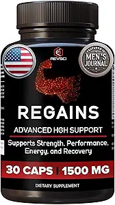 Suppléments HGH pour les hommes et les femmes - Regains Starter Pack, Natural Anabolic Muscle Growth Building GH & Human Growth Hormone pour les hommes, Muscle Builder pour les hommes, Supplément de récupération musculaire, 30 pilules protéiques