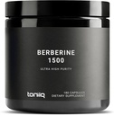 Toniq Berberine HCl — 100:1 Extrait concentré • 97% Berberine HCl • Troisième partie testée cGMP — Supplément berbérique — 180 Capsules végétariennes, 1500 mg par portion