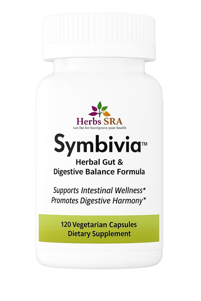 Symbivia Digestive Balance & Gut Health Support Papaya Seed, Wormwood, Clove, Neem, Black Walnut Cleanse for Humans 120 Veg Capsules Herbal Supplement