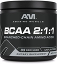 Amazing Muscle BCAA Amino Supplement:1:1 Chaîne ramifiée Amino Acid Ratio:1 Non aromatisé: 500 Grams (1,1 Lb)