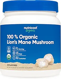 Poudre de champignons Lion biologique Nutricost (8 oz) - 227 portions, supplément biologique certifié USDA