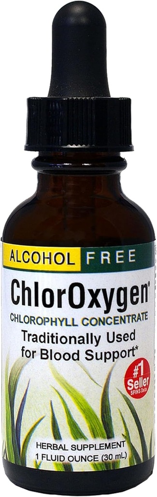 Herbes Etc. ChlorOxygen Concentrate de chlorophylle - Soutien énergétique hautement concentré - Aide la circulation sanguine saine - Soutien de la vitalité naturelle - Sans alcool - 1 fl oz (environ 66 portions)