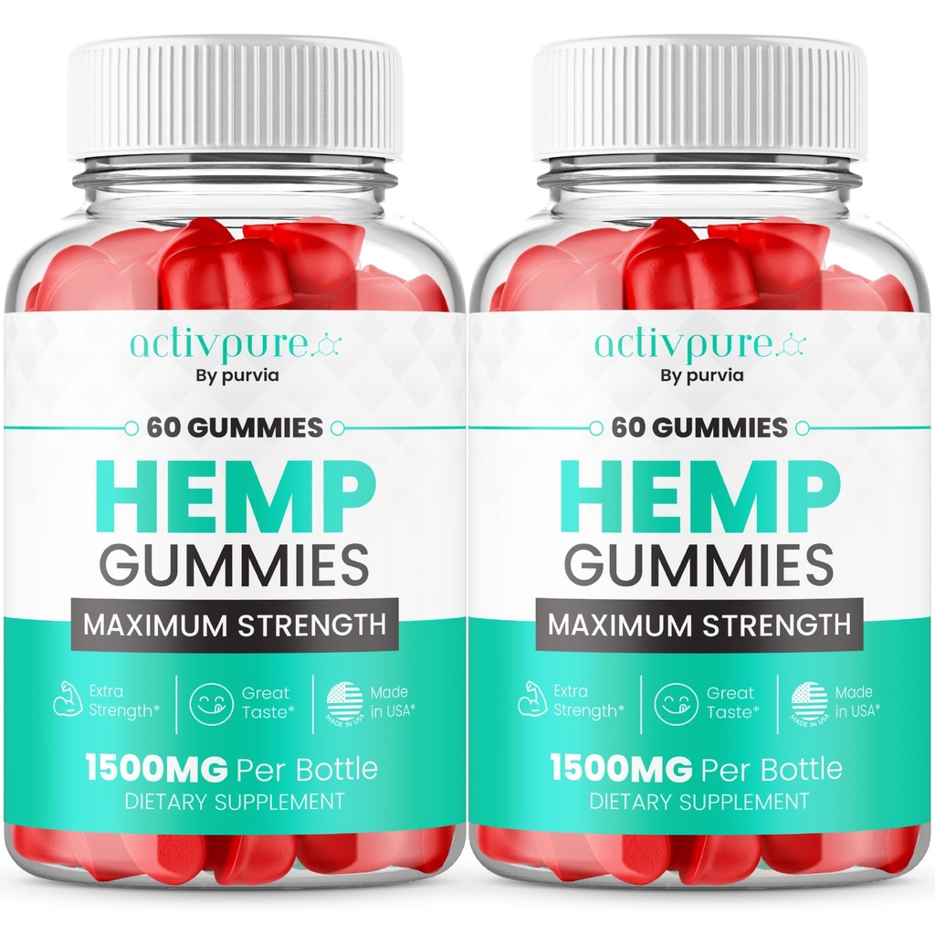 (2 Pack) ActivPure Gummies - Activ Pure Gummies with Extra Strength Formula Supplement, Activpure Gummies 25mg Per Gummy 1500mg Per Bottle, ActivPure Gummies for Overall Wellness Support (120 Gummies)
