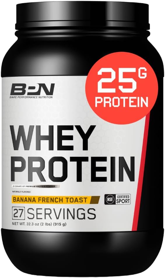 BARE PERFORMANCE NUTRITION, BPN Whey Protein Powder, Whey Protein Concentrate, Native Micellar Casein, Amazing Mixability, Banana French Toast