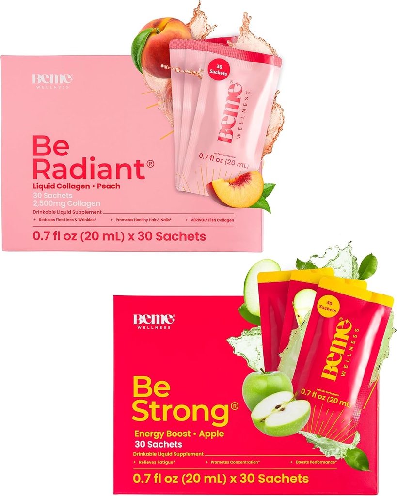 BeMe BeRadiant & BeStrong Bundle - Collagène liquide et suppléments de vitamine B12
