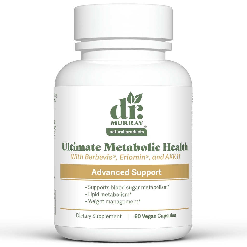 Dr. Murray's Ultimate Metabolic Health - Berbevis® Berberine Phytosome + Eriomin® Citrus Flavonoids + Ceylon Cinnamon + Akkermansia AKK11® Probiotic | Vegan | GMP Certified | 60 Capsules