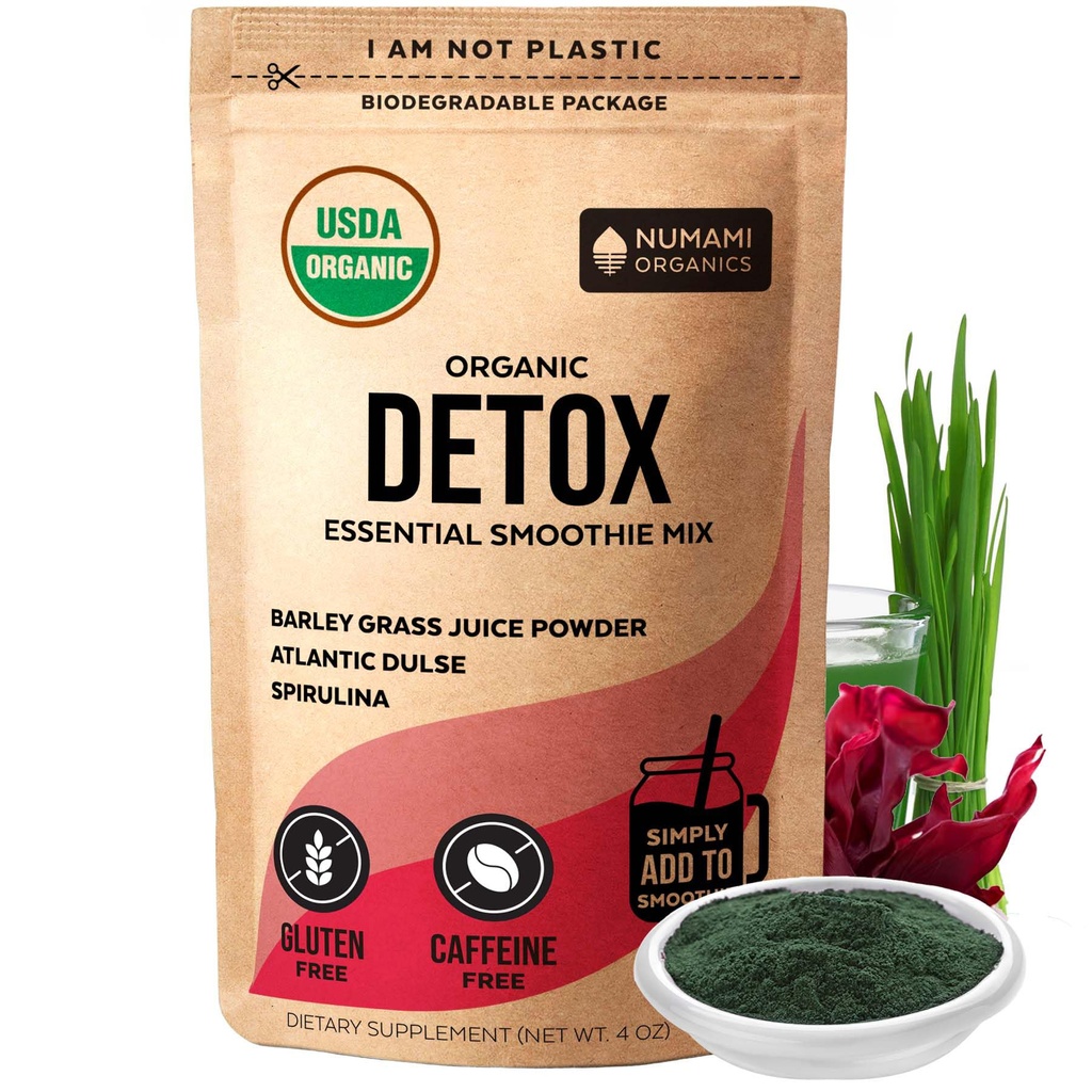 Numami Organic Detox Smoothie Mix with Healthy Spirulina, Atlantic Dulse and Barley Grass Juice Powder