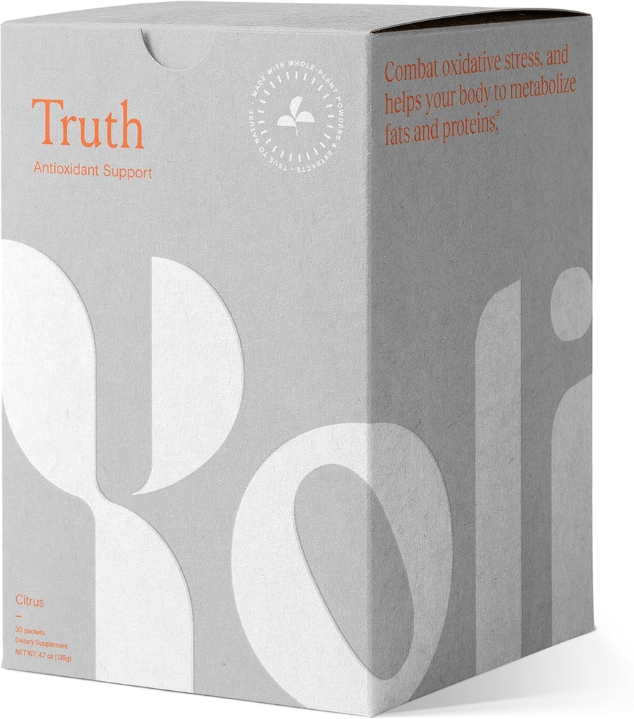 Supplément de soutien antioxydant et immunogène Yoli® Truth avec vitamine C, botaniques, superfruits et minéraux - Citrus, 30 paquets